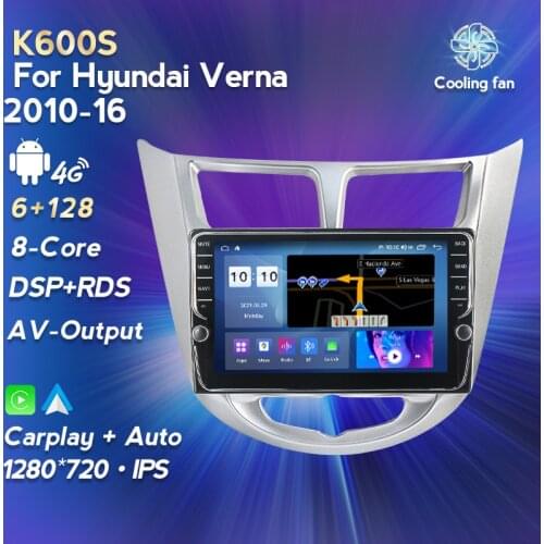 Car Radio Player Android 11 WIFI 4G LTEI 6+128G GPS Navigation For Hyundai Verna 2010-2015 2016 Multimedia Video Player Carplay
