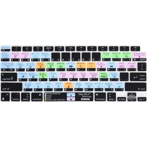 XSKN Mac OS X Shortcuts Keyboard Cover Skin for 2020 Release New MacBook Air 13.3 Inch with Touch ID A2179 A2337 M1 US Version