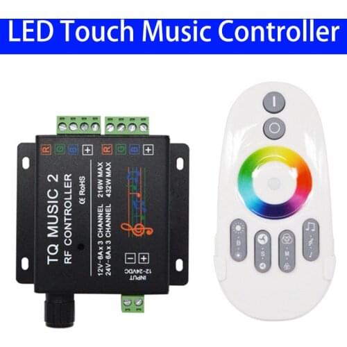 DC12-24V 18A Music Controller RF Wireless Touch Remote Control RGB Colorful Lights With Voice Control RV Bar Music 2