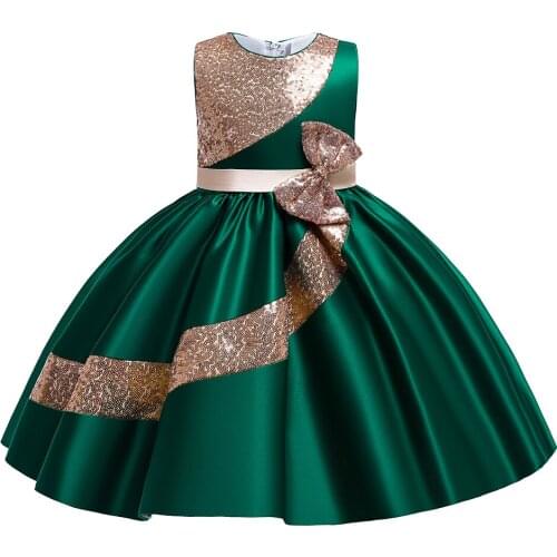 Kids Wedding Christmas Dress For Girls Sequins Party Birthday Princess Dress Elegant Girl Pageant Formal Dress Children Clothes
