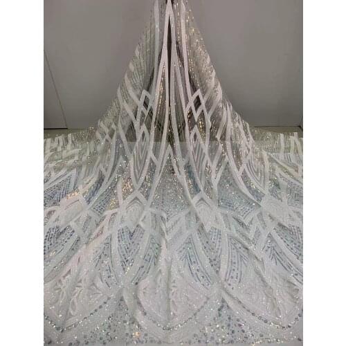 Hot Sale Africa Tulle Lace Fabric 2020 High Quality Lace With Sequins Nigeria Mesh Fabric French Net Material For Party Dress