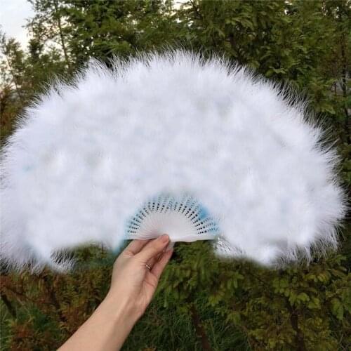 Halloween Lolita Feather Folding Fan Sweet Fairy Girl Dark Gothic Court Dance Hand Fan Art Craft Gift Wedding Party Decoration