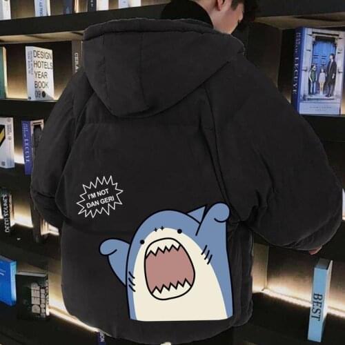 Awe-inspiring Winter Padded Jacket Mens Hooded Cartoon Padded Jacket Loose and Thick Trendy Warm Padded Jacket Comfortable