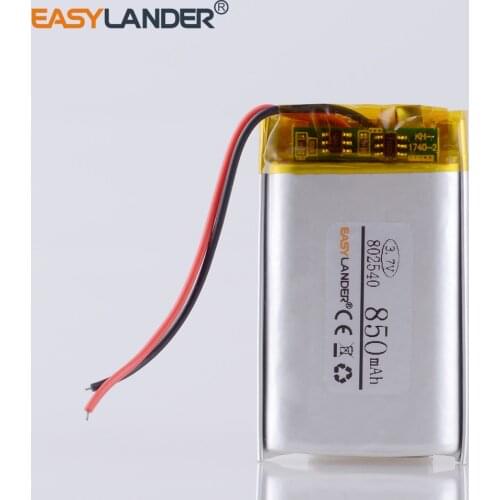 3.7v li po li-ion batteries polymer lithium battery 802540 082540 850MAH For headlamp flashlight child toy bluedio t5 headset
