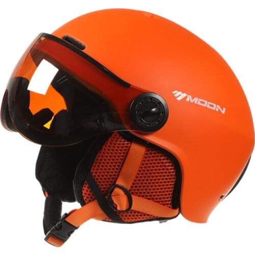 MOON Ski Helmet with Goggles New Integrated EPS Full Coverage Protector for Women&Men Ski Snowboard Helmet Skiing Kids Helmets