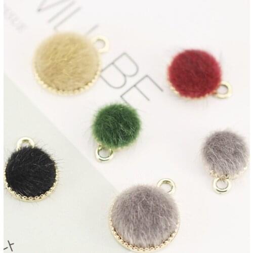5pairs/lot Fashion horsehair round type disc Earrings Drop charm Ear Studs tag Jewelry Making handmade DIY material