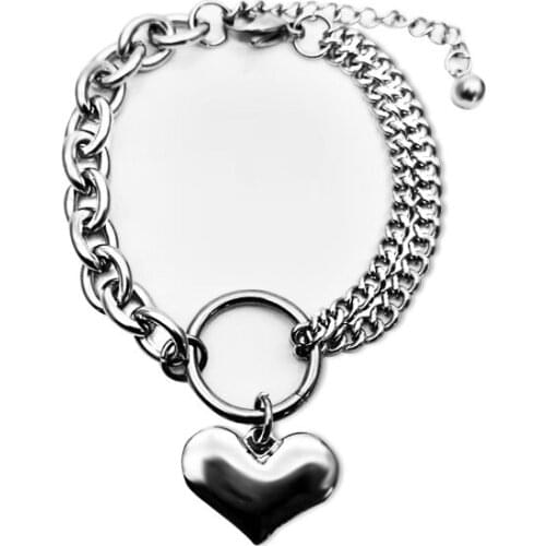 Fashion titanium steel bracelet heart-shaped stainless steel jewelry bracelet hot sale