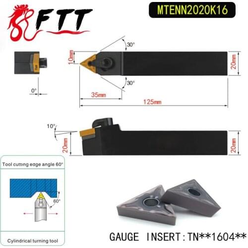 MTENN2020K16 60 Degrees External Turning Tool Holder For DNMG150404 DNMG150408 Used on CNC Lathe Machine