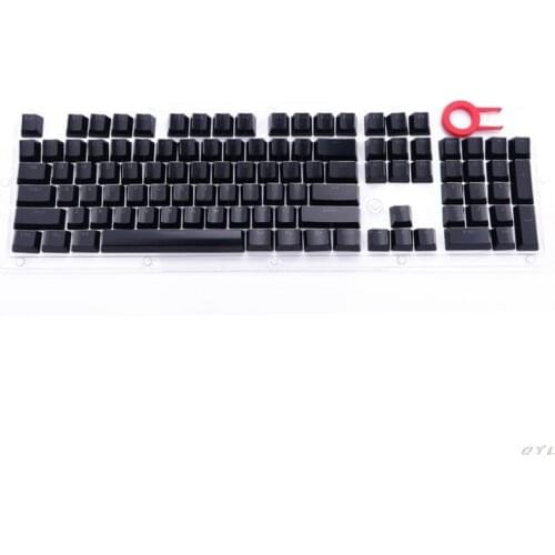 104 Keys Layout Low Profile Keycaps Set for Mechanical Keyboard Backlit Crystal Edge Design With Key Caps Puller
