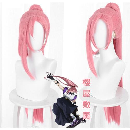 Anime SK∞ Cherry Blossom Cosplay Wig Long Straight Pigtail Pink Ponytail Heat Resistant SK8 the Infinity SK Eight