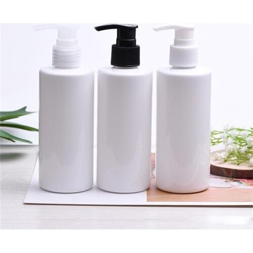 200ML Plastic Refillable Bottles White PET Pressed Pump Dispenser Lotion Massage Oil Shampoo Cream Packaging Cosmetic Container