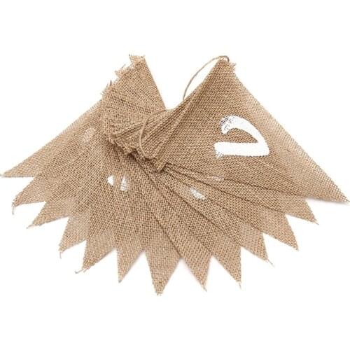 Valentines Day Burlap Bunting Banner Event Party Supplies Banner Flag Home Decor