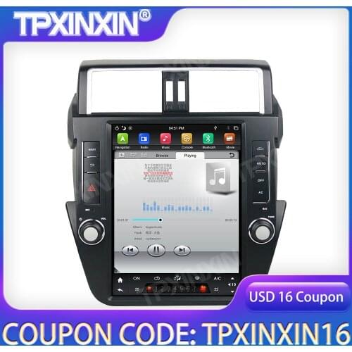 PX6 4+128G Tesla For Toyota Land Cruiser Prado 150 2014-2017 Android Car GPS Navigation Stereo Multimedia Player Auto Radio