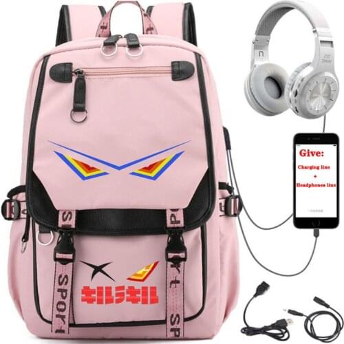 USB Charging teenagers Laptop packsack anime KILL la KILL backpack Women men Travel Backpack student School book Bag