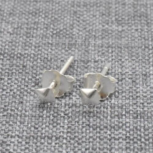 20 Pairs of 925 Sterling Silver Square Ear Stud Post Earring for Jewelry Making