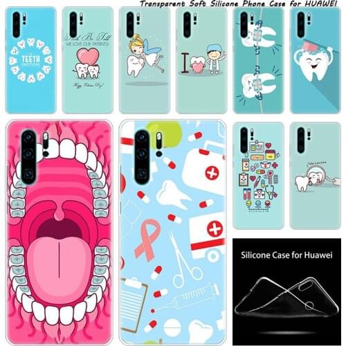 Luxury Soft Silicone Case Cute Wisdom Teeth Tooth for Huawei NOVA 3 3i 5 5i P20 P30 Pro P9 P10 P8 Lite 2017 P Smart Z Plus 2019