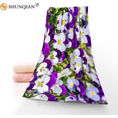 Pansies Flower Towels Microfiber Bath Towels Travel,Beach,Face Towel Custom Creative Towel Size 35X75cm And 70X140cm A8.8