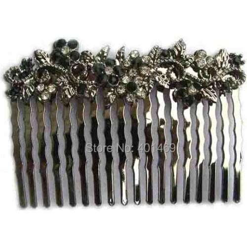 Bride Wedding Metal Hair Comb Leaves Flowers Crystal Rhinestones Hair Accessories Handmade Bridemaid Hair Jewelry Bridal Party