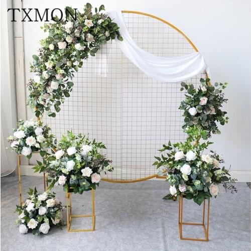 Wedding Floral Art Round Arch Wall Hanging Flower Decoration Shopping Mall Atrium Photography Area Layout Welcome Flower Stand