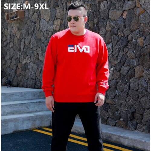 Spring Sweatshirt Men White Oversize Pullovers 6XL 7XL Plus Size White Tops 9XL Autumn Black Sweat Clothes Long Sleeves Overpull