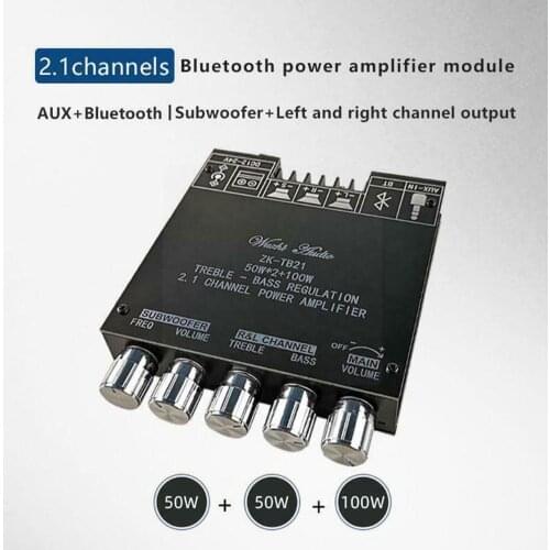 ZK-TB21 TPA3116D2 Bluetooth 5.0 Subwoofer Amplifier Channel Bass Power Amplifier Stereo AMP Board Audio Board 2.1 Q0Y5