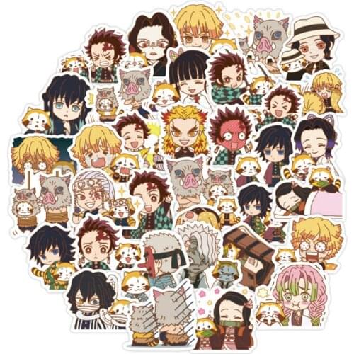 10/40Pcs Anime Demon Slayer Graffiti Waterproof Skateboard Travel Suitcase Phone Laptop Luggage Stickers DIY Kids Girl Toys