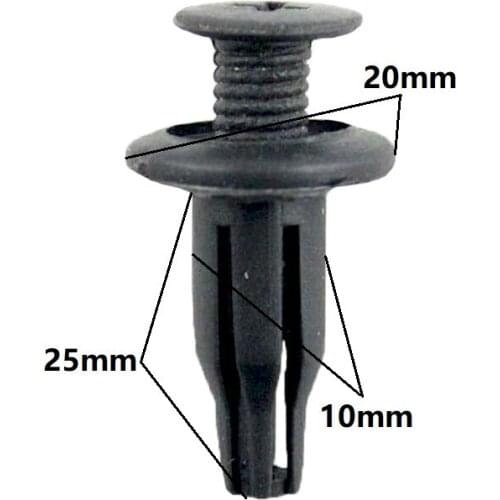 100Pcs New Plastic Screw Push Type Clip 10mm Hole Bumper Cover Retainer Rivet Car Accessories