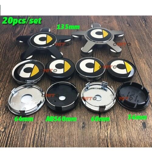 20pcs Chrome Black Smart car emblem Badge wheel center caps stickers fortwo FORSPEED FORFOUR ROADSTER FORSTARS Auto accessories