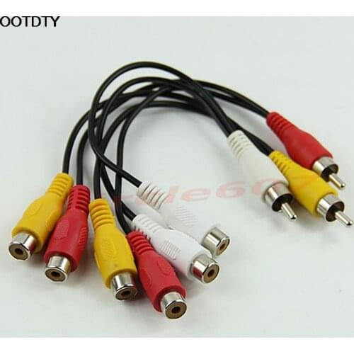 3 RCA Male New Jack to 6 RCA Female Plug Splitter Audio Video AV Adapter Cable