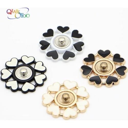 3pcs Metal Snap Button 21mm 25mm Clasp buttons Hollow flower Invisible Sweater/Coat Buttons Fashion Suit buckle Scrapbooking