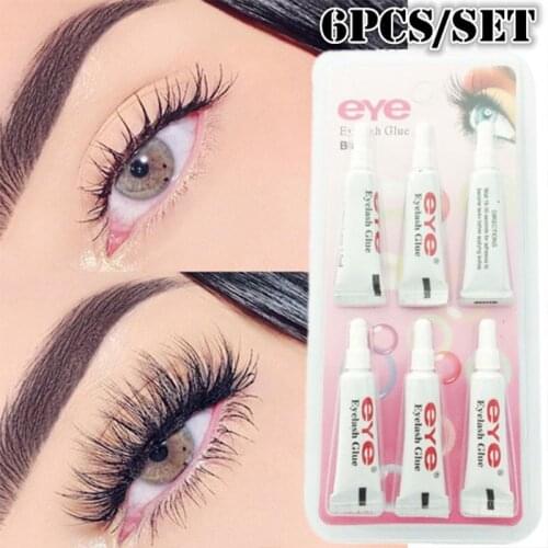 6Pcs Practical Waterproof Eyelashes Glue False Eye Lash Extension Adhesive Paste new