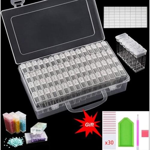 64/60 Grids 5D Diamond Painting Box Storage Containers Diamond Painting Art DIY Tools Accessories Jewelry Beads Organizer Case