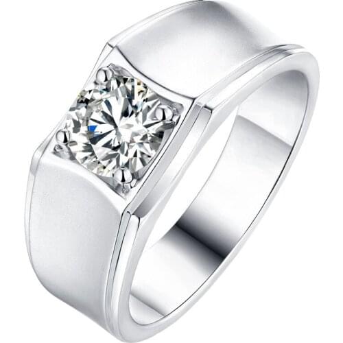 925 Sterling Silver Mens Ring Proposal Engagement Frosted Luxury Wedding Exquisite Platinum Elegant Jewelry for Boyfriend Gift