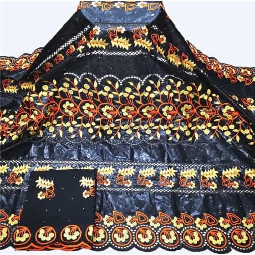 African Bazin Riche Lace Fabric Brode Fashion Embroidery Nigerian Lace Fabrics 5 + 2 Yards For Wedding Sewing YC-135