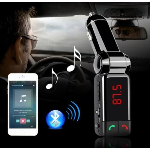 Auto MP3 Player Bluetooth FM Transmitter Wireless FM Modulator Car Kit HandsFree LCD Display USB Charger for iPhone Samsung