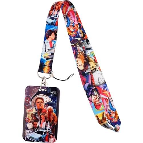 Ransitute R2262 Movie Back To The Future Lanyard Credit Card ID Holder Badge Student Travel Bank Bus Business Card Cover Badge