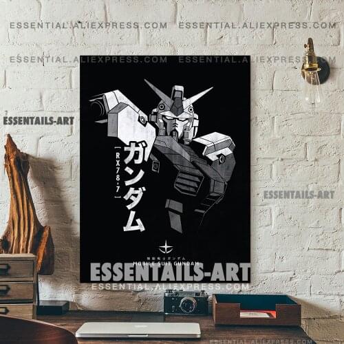 Retro Gundam Black and White Poster Canvas Wall Art Painting Decor Pictures Bedroom Study Living Room Home Decoration Prints