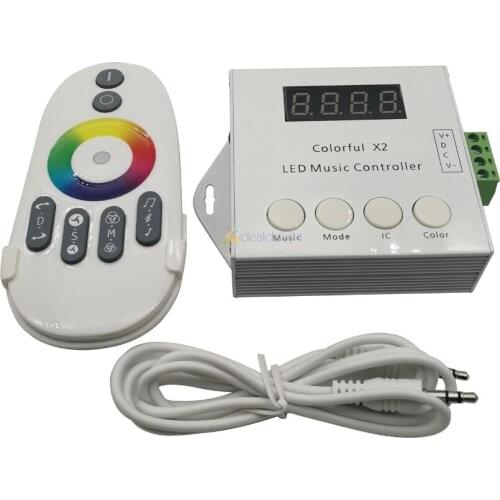 Colorful X2 Music Controller with RF touch remote 1000pixel For WS2812B WS2811/WS2813/USC1903 Magic LED tape digital DC5V-24v