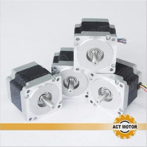 ACT Motor 4PCS Nema34 Stepper Motor 34HS9820B 890oz 98mm 2A 8-Lead Dual Shaft CE ISO ROHS CNC Router
