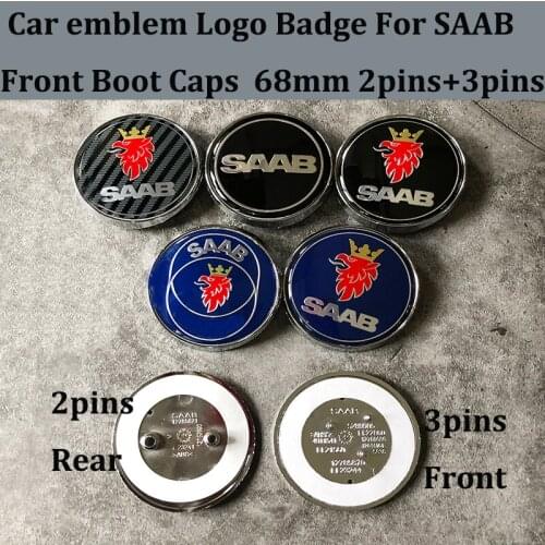 For 9-3 9-5 93 95 BJ SCS 100pcs/50pair Car emblem Logo Badge 68mm 6.8CM Front Bonnet Rear Boot badge Car Caps For SAAB