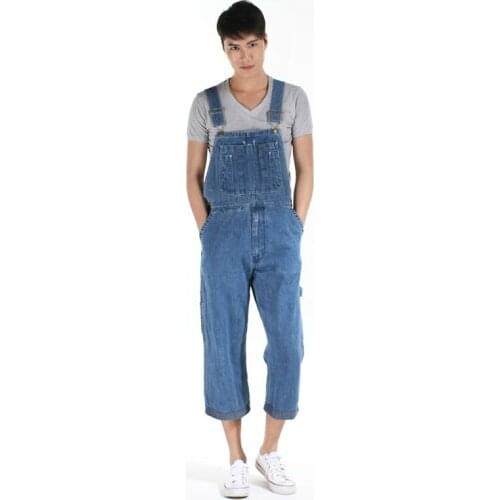 Mens Denim Overalls Large Size Strap Straight Pants Light Blue Jeans Mens Denim Shorts More Sizes 30-48 50
