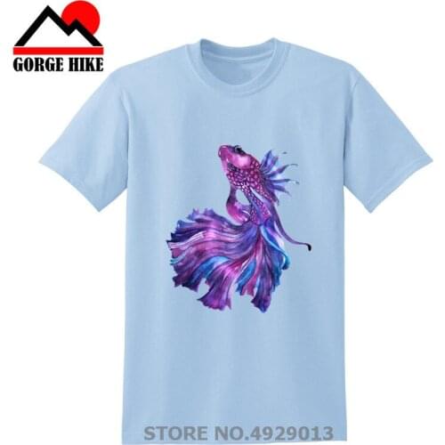 3D Purple Japan tattoo style Japanese Koi Carp fish T Shirts Men Wallpaper T-Shirt Male fit Unisex Violet Fight Fish teeshirt