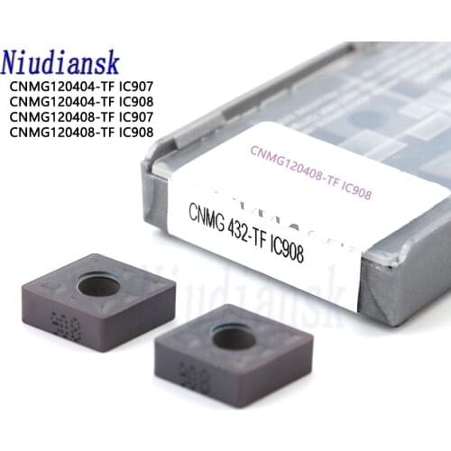 10Pcs CNMG120404 TF IC907 CNMG120408 TF IC908 Carbide Inserts External Turning Tools CNMG120408 CNC Lathe Metal Turning Tools