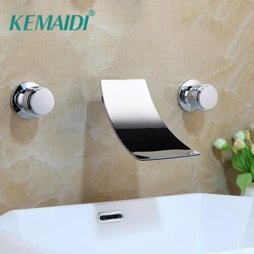 KEMAIDI Bathroom Bathtub Waterfall Cold and Hot Water Mixer Bathtub Faucet Tap Waterfall Bath Shower Faucets Sets
