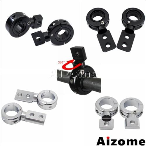 Motorcycle 1-1/4" 7/8" handlebar Tube Moun Light Bracket Crash Bar Spotlight Fog Light Mounting Bracket For Off-Road Racing Bike