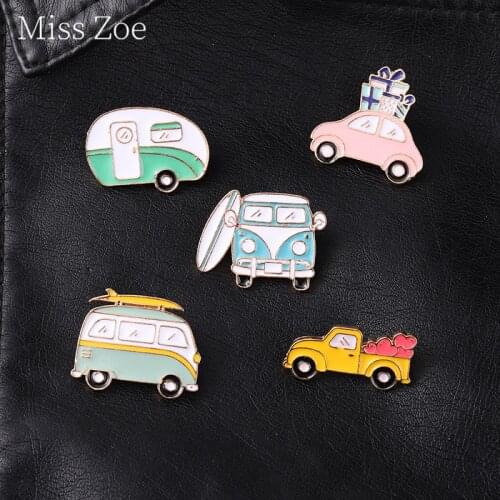 Love Gift Lovers Laple Pins Cartoon Vintage Car Brooches Enamel Badges Hat Bag Backpack For Women Student Lovers Jewelry Gifts