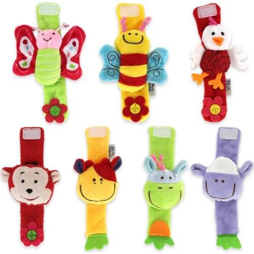 Cartoon Baby Toys 0-12 Months Soft Animal Baby Rattles Children Infant Newborn Plush Baby Toy Wrist Strap for children gift