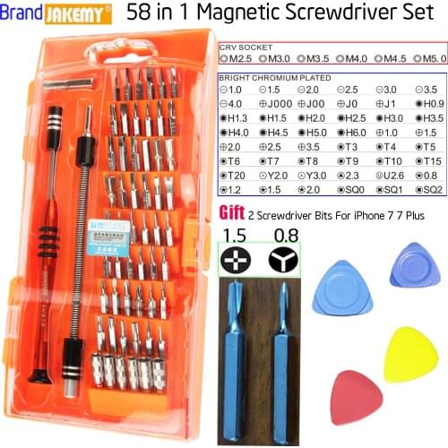 JAKEMY JM-8126 Multi-Bit Screwdriver Set Kit for iPhone X 8 7 Plus 6S Plus Macbook Air Pro A1370 A1278 A1398 PC Tablet 54 Bit