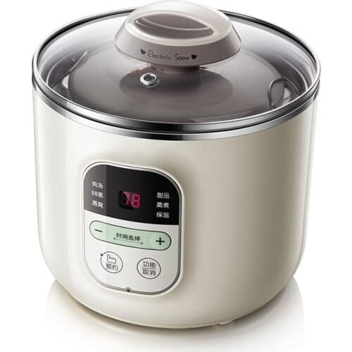 Stainless steel Electric cooker soup stewing porridge sweet soup birds nest 1.2L multifunction safe electric slow cooker