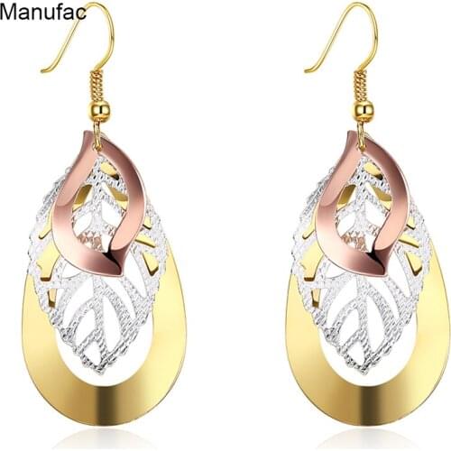 New Fashion Punk Brincos Leaf Drop Dangle Earrings For Women Wedding Jewelry Pendientes Mujer Jewelry Long Earrings